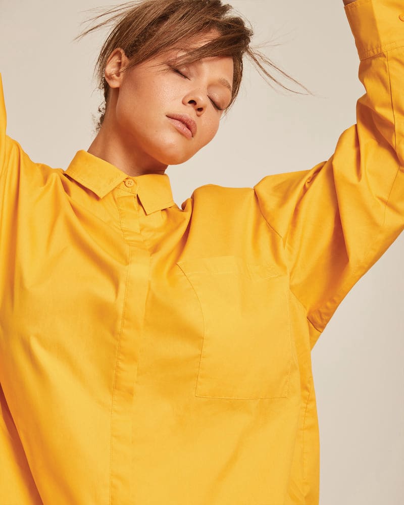Button up yellow dress sales